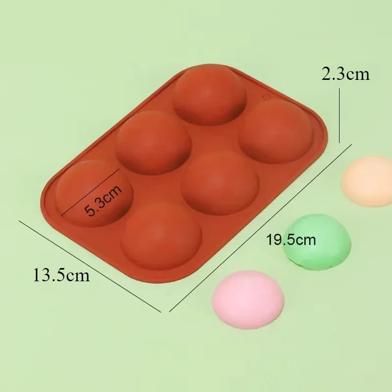 6/8/15/24 Holes Half Ball Sphere Round Silicone Mold