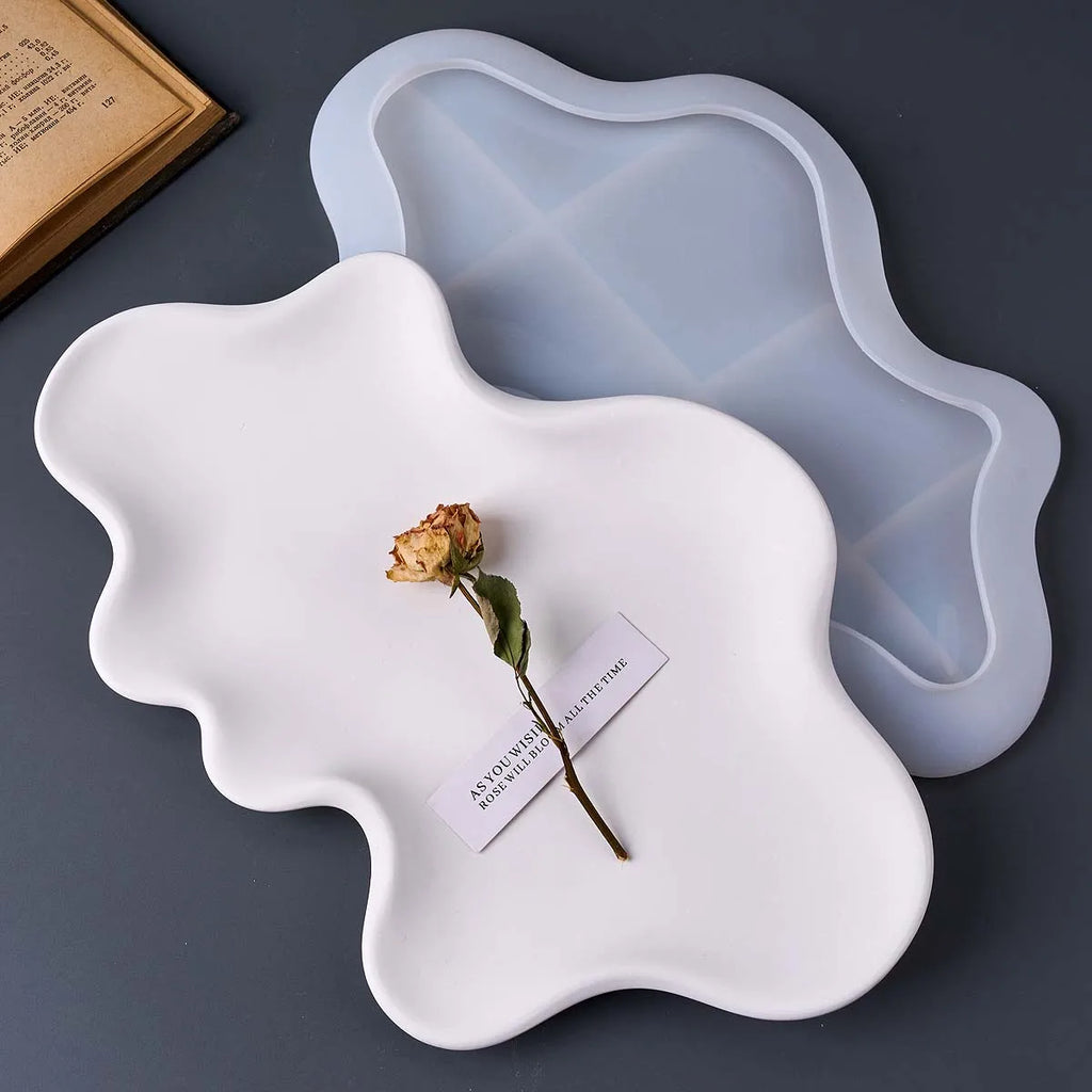 Concrete Irregular Wave Tray Silicone Mold