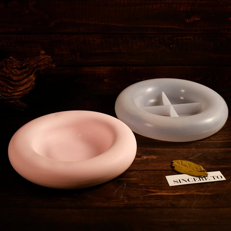 Round Cement Storage Tray Silicone Molds Circular Plaster