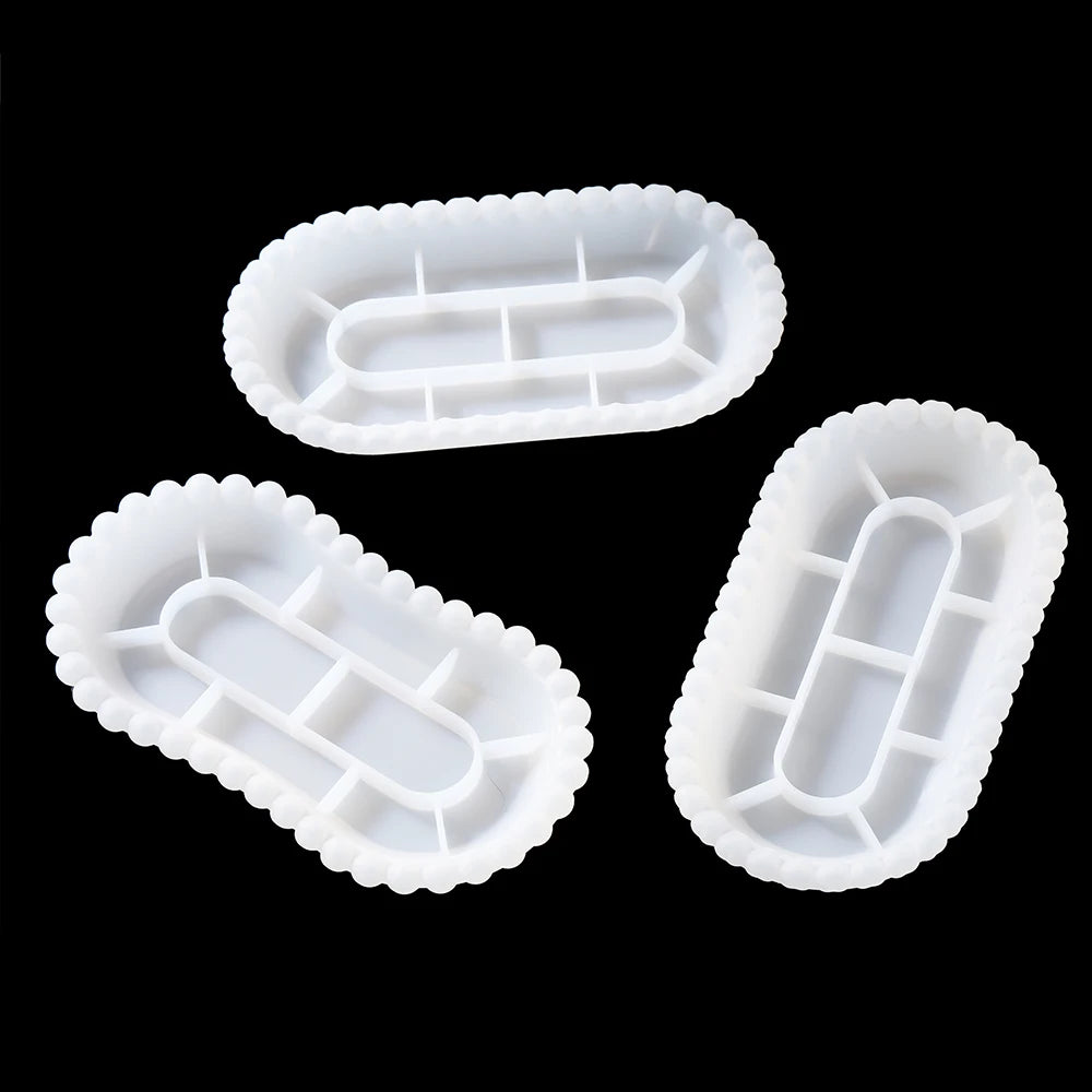 Oval Tray Silicone Mold Hexagon Coaster Epoxy Resin Mould