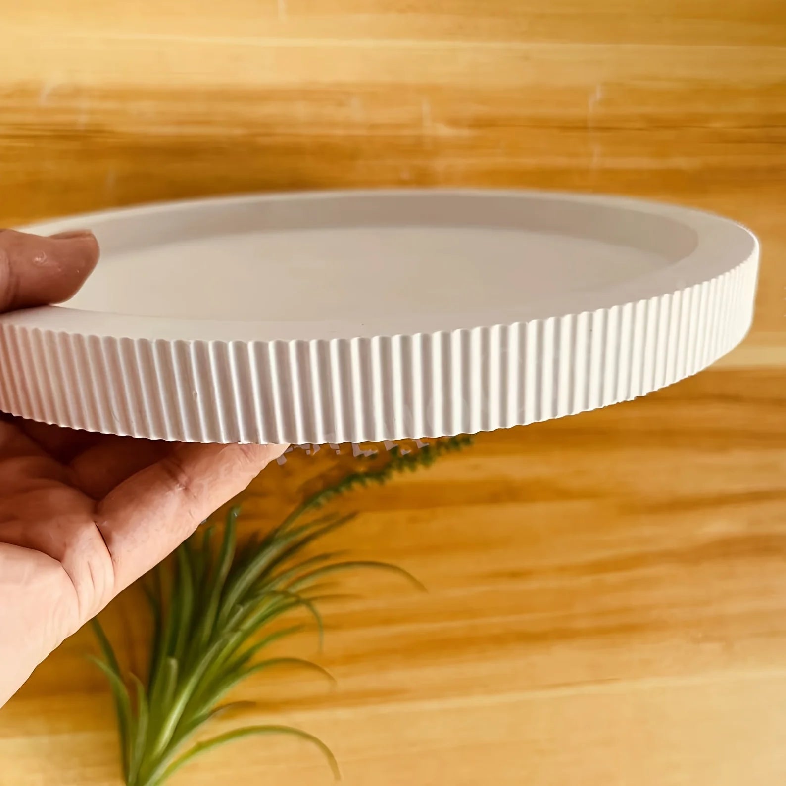 Casting Mold — 1pc Striped Round Tray Decorative Storage Tray
