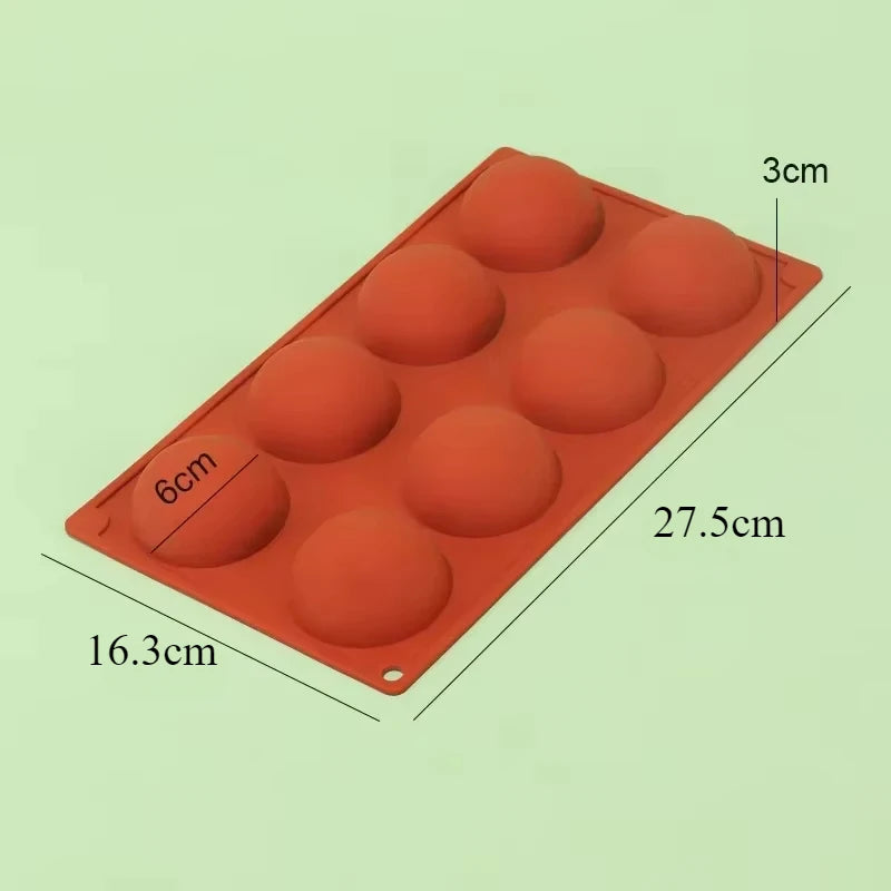 6/8/15/24 Holes Half Ball Sphere Round Silicone Mold