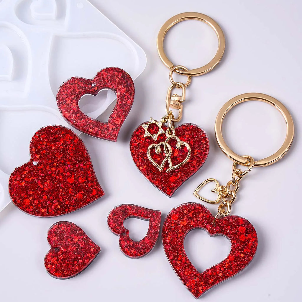 Heart Shape Earring Pendant Silicone Mold Love Series