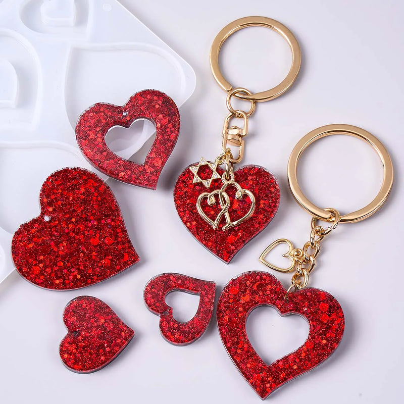 Heart Shape Earring Pendant Silicone Mold Love Series