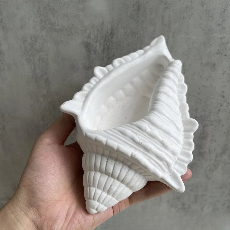 Large Shell Conch Shape Plaster Tray Silicone Molds Cement