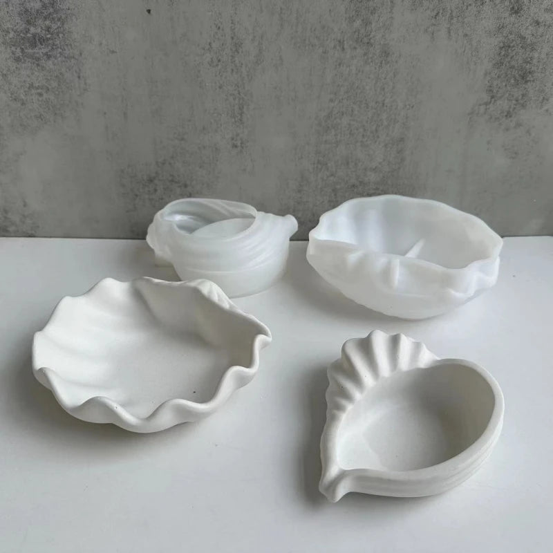 Large Shell Conch Shape Plaster Tray Silicone Molds Cement