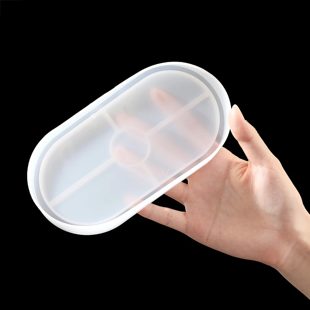 Oval Tray Silicone Mold Hexagon Coaster Epoxy Resin Mould