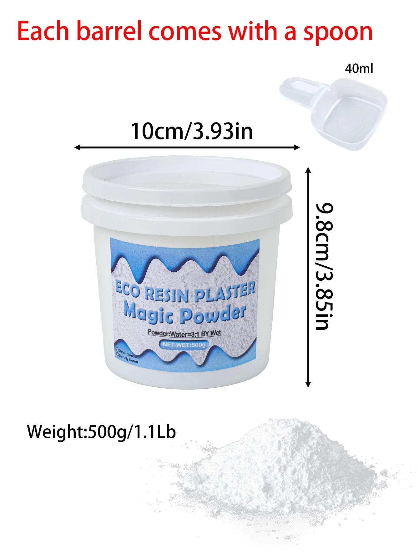 500/1000/1500g Resin Casting Powders High Density White