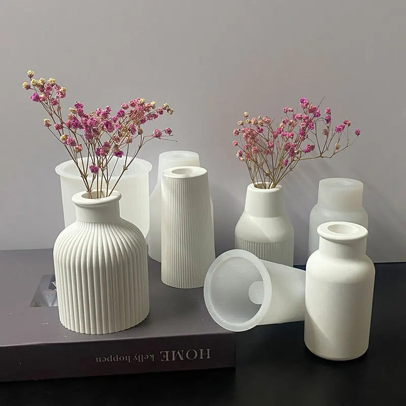 Circular Stripe Vase Silicone Mold