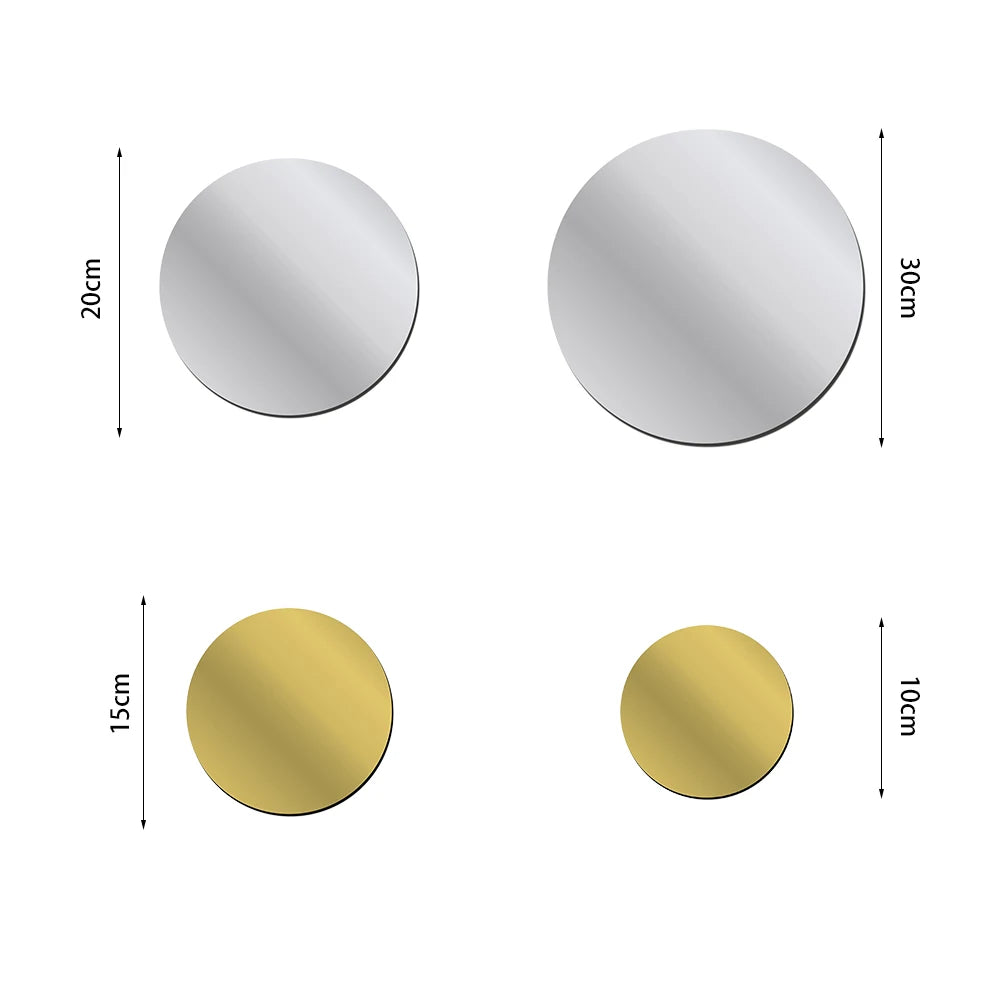Round Acrylic Mirror Insert — Gold & Silver