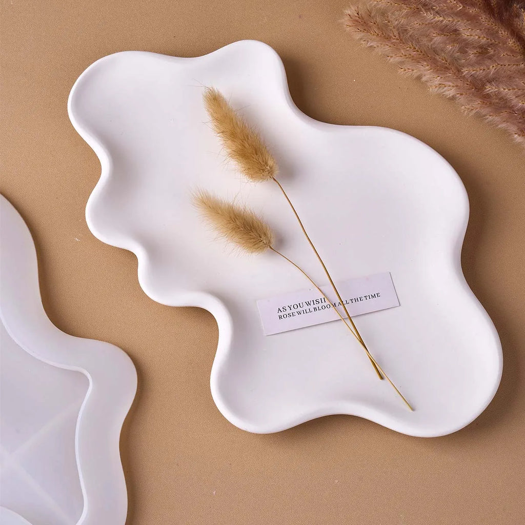 Concrete Irregular Wave Tray Silicone Mold