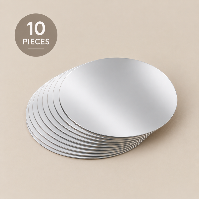 Acrylic mirror inserts — Pack of 10 Silver 10cm