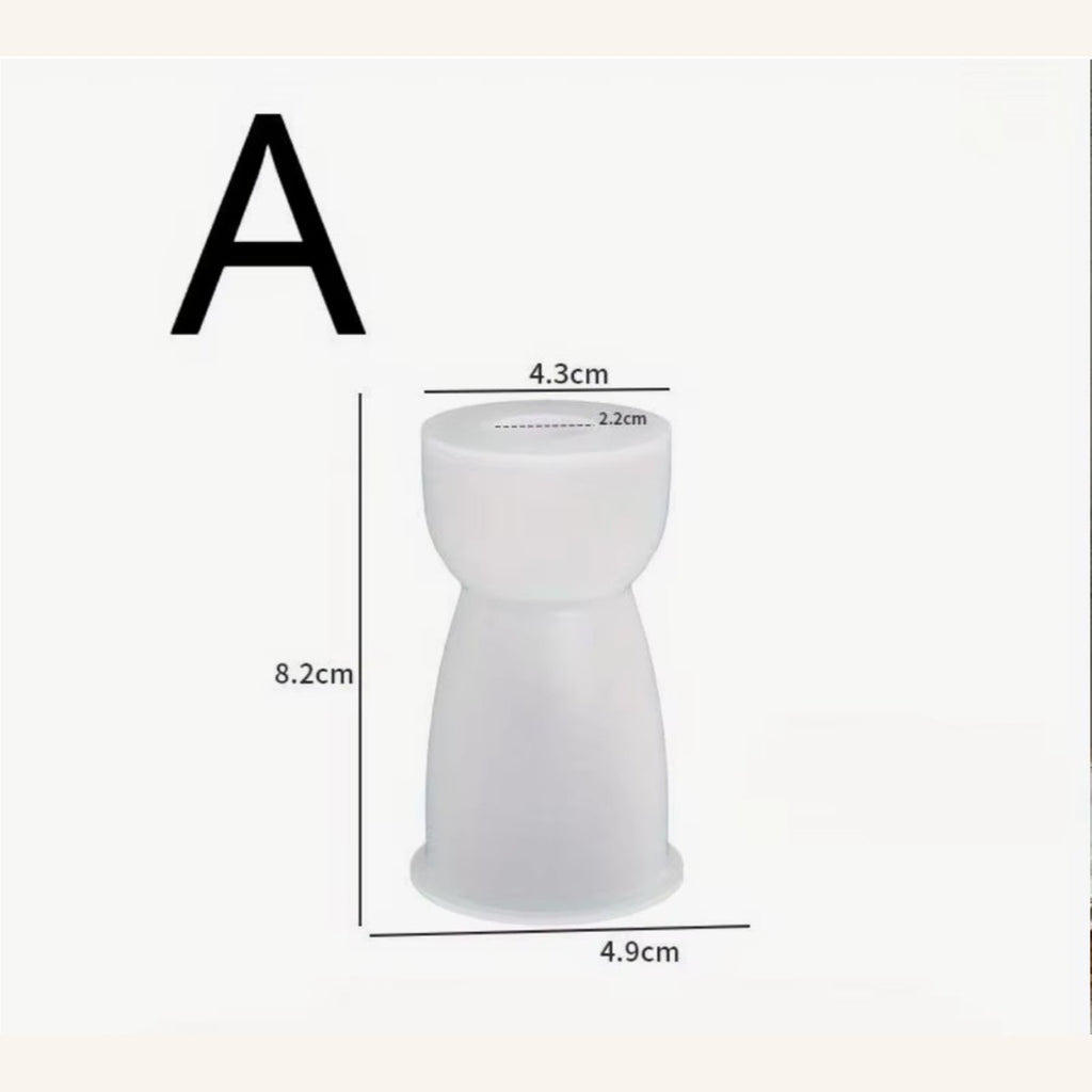 Style A tapered silicone candle holder mold dimension chart